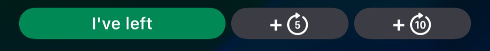 I've left, +5 and +10 buttons on the ExitTime trip card.